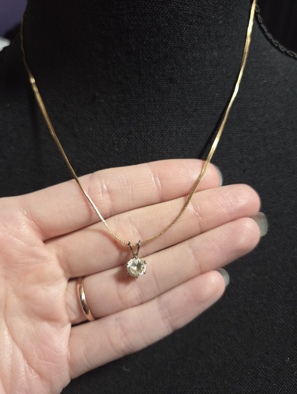 Stamped Oro America 14kt Gold Italian Chain Necklace Vintage 18 Inch Herringbone